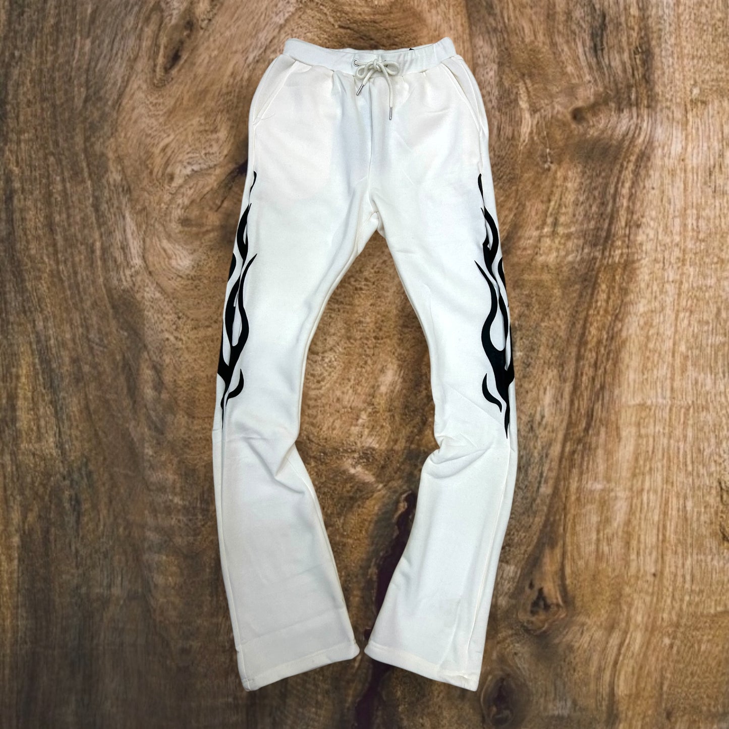 SB3400 - Flame Puff Print Fleece Stacked Pants