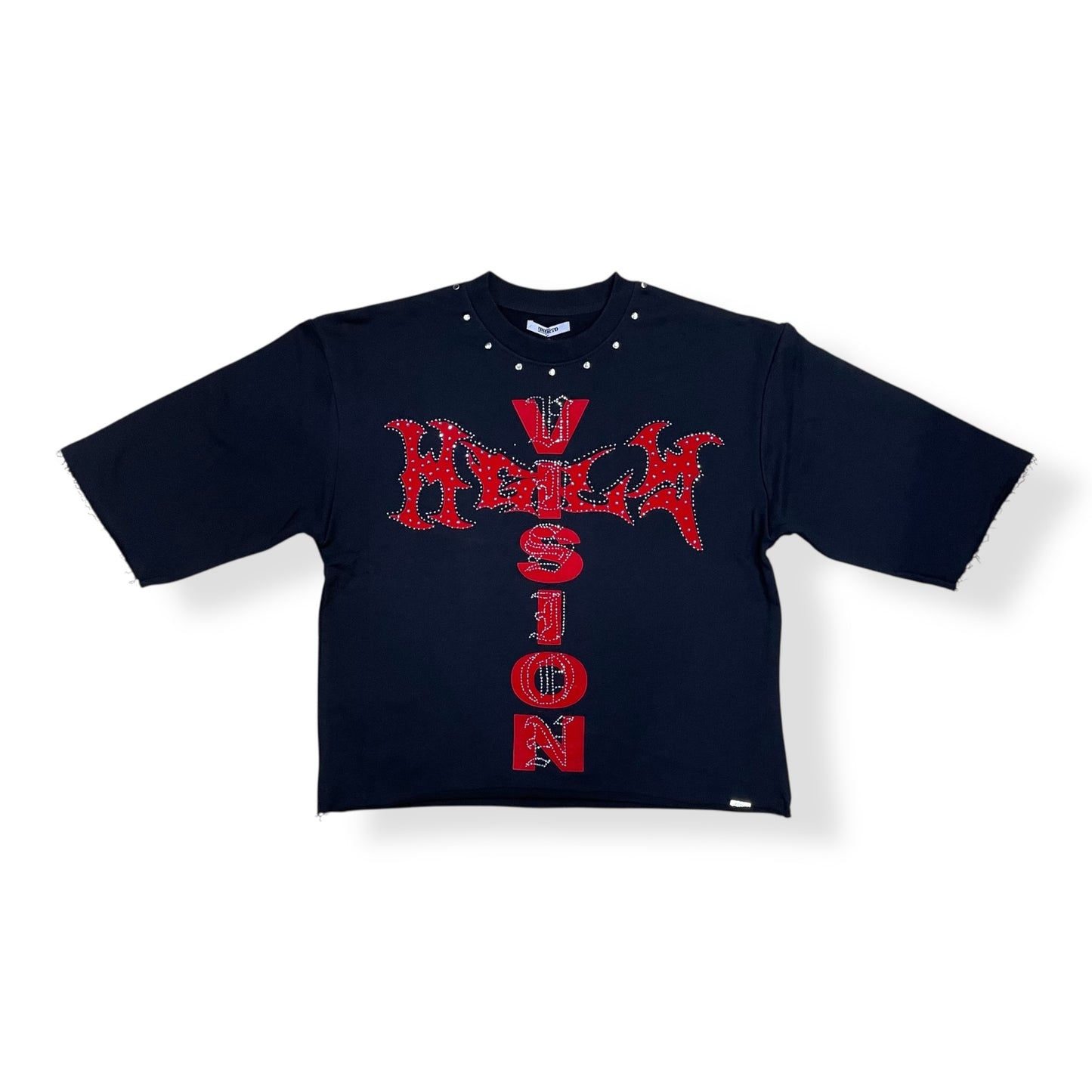 HF5500 - HIGHLY VISION 3/4 Sleeve Cropped Top Graphic T-Shirt