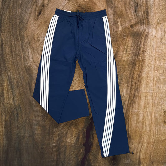 100-490- Bent Stripes Nylon Straight-Fit Pants