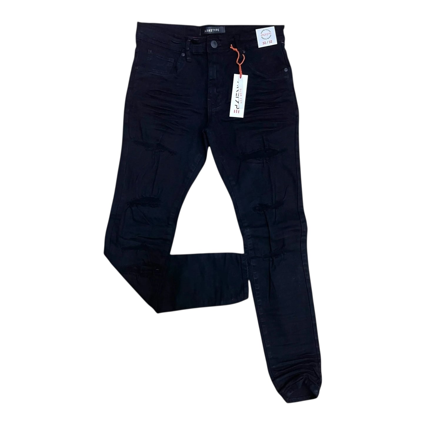 P540N - Double Whisker Rip n Repair Slim-Fit Stretch Jeans