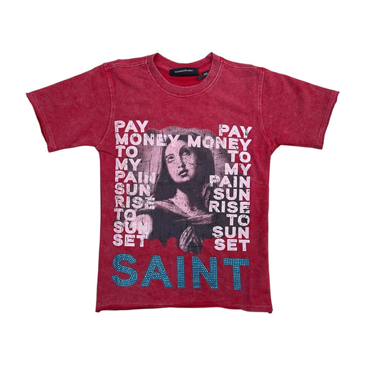 612-11101 - Boy's/Kid's Saint Stay Real Rhinestone Graphic T-Shirt