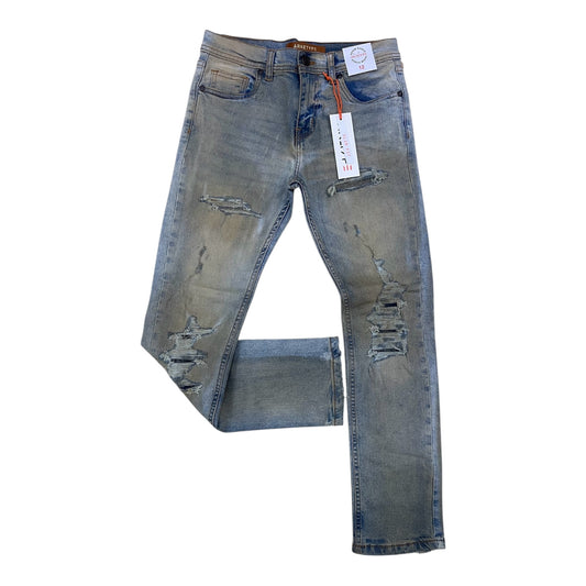 P550K - Boy's/Kids Milan Distressed Slim-Fit Stretch Jeans