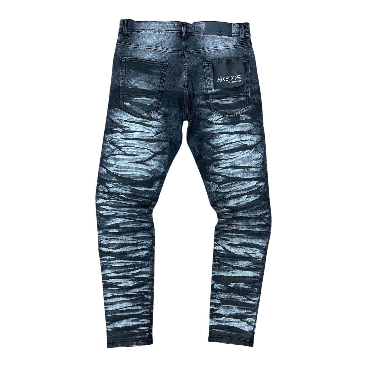 WH-P622 - Crinkle Ripped Slim-Fit Stretch Jeans