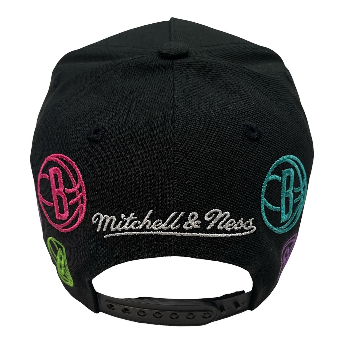 HP18980 - Brooklyn Nets Black/White Neon Pro Pinch-Fit Snapback