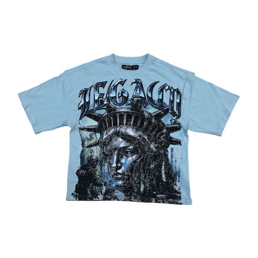 T2609 - Legacy with Rhinestone Cropped Oversized Graphic T-Shirt