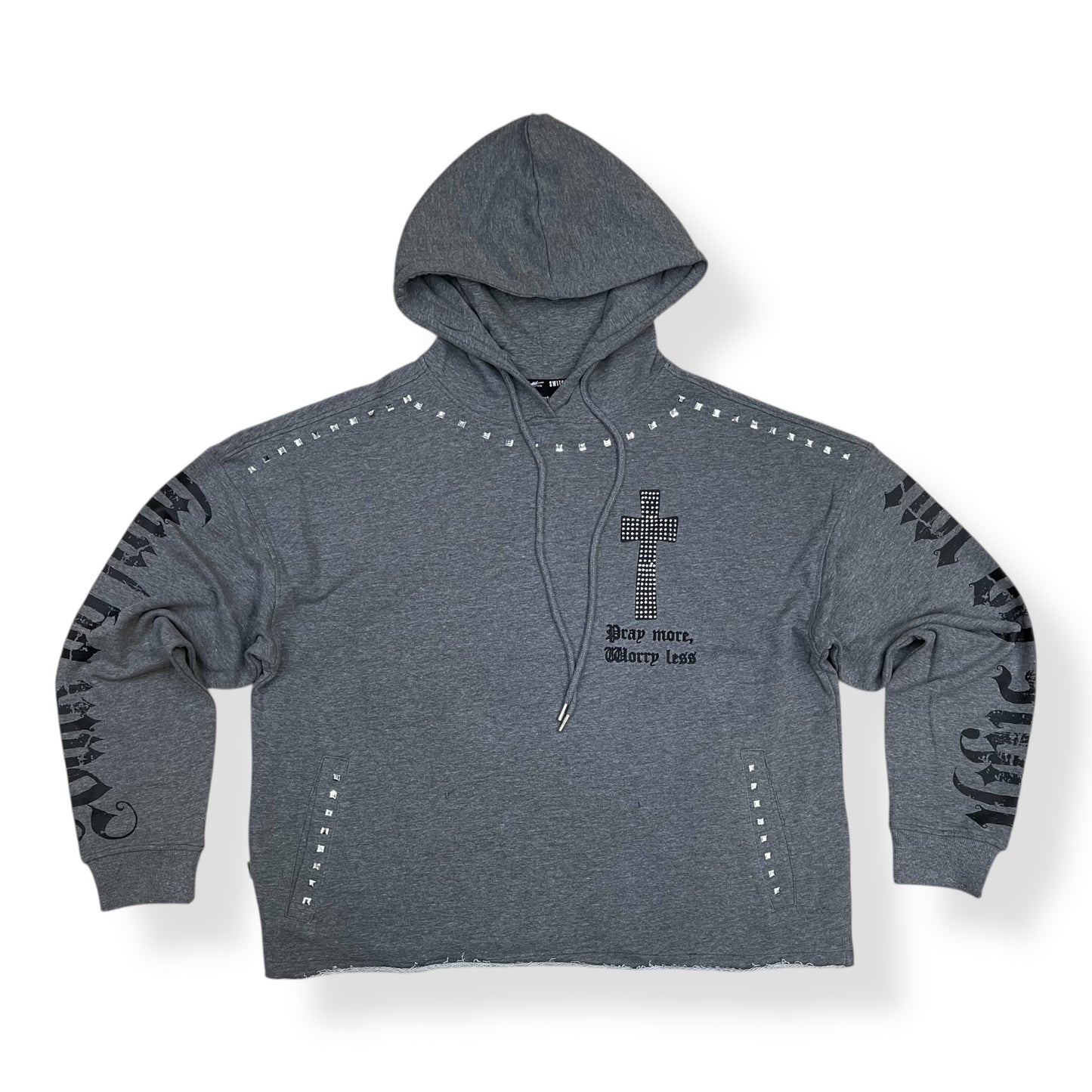 SW5241 - JESUS SAVES CROSS With Rhinestone Hoody & Stacked Fleece Pant (2 Piece Full Set)