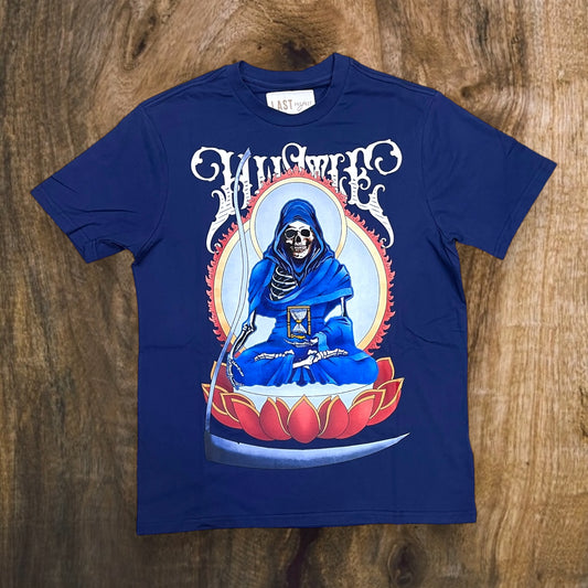 LP256 - Skull Monk Oversized T-Shirt (Dark Navy)