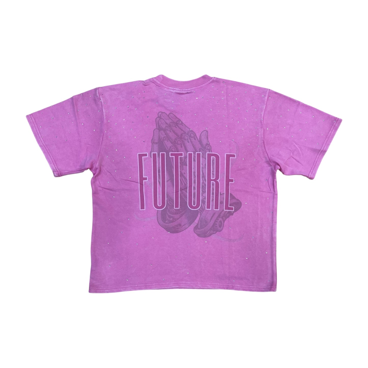 WH-610-11198 - Steel Souls with Rhinestones Cropped Graphic T-Shirt