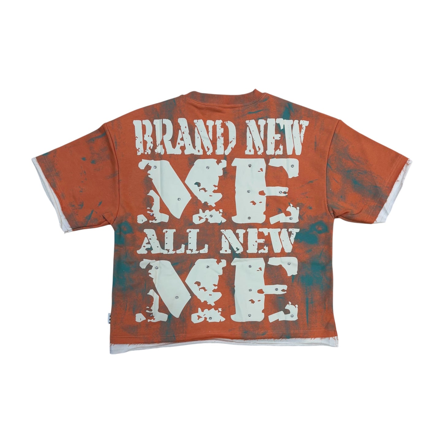 WH-T1450 - Brand New Me with Rhinestones Cropped Top T-Shirt