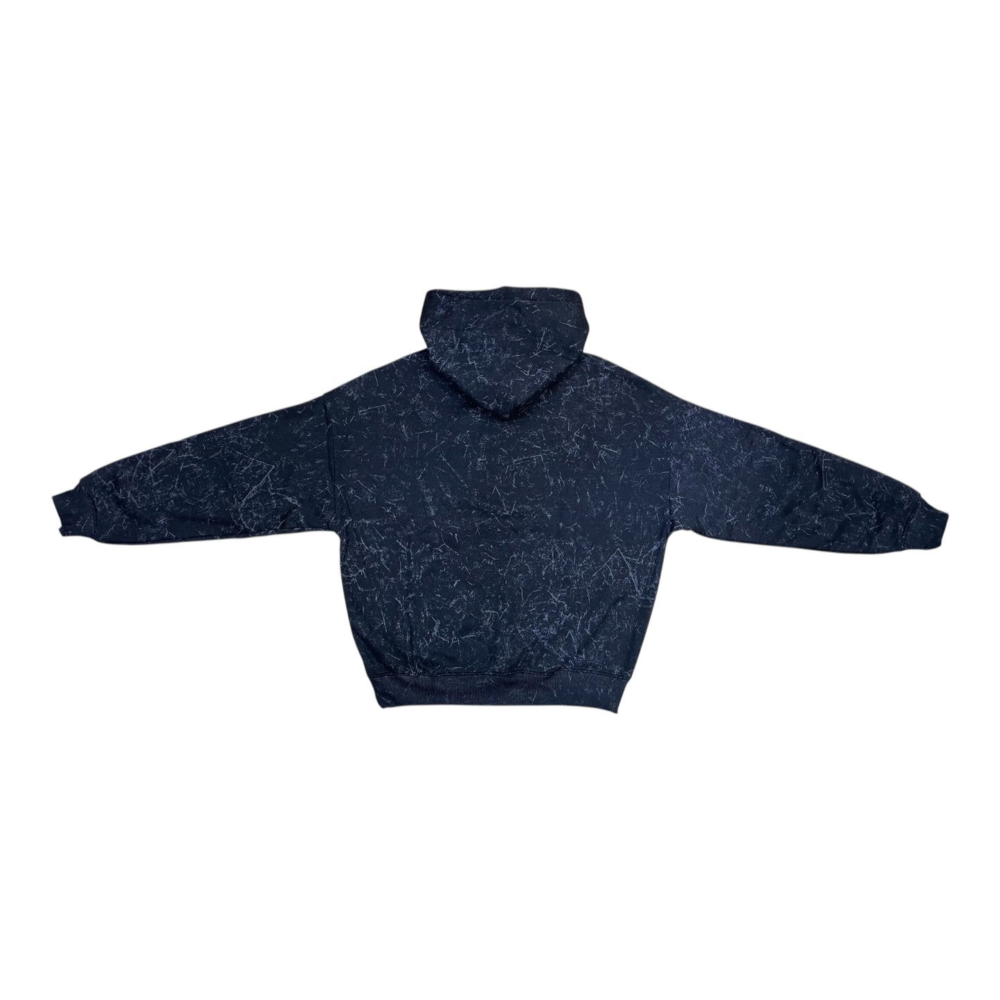 152-312 - Chenille Rebel Cropped Fleece Hoodie (Black)