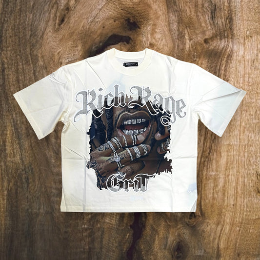 RK1481862 - Rich Rage Rhinestone Boxy Graphic T-Shirt