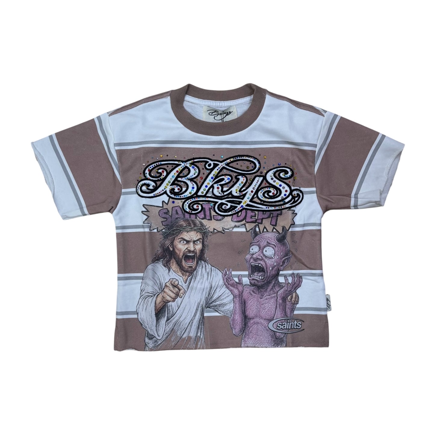 T1668B - Boy's/Kid's Judgement Boys with Rhinestones Crop T-Shirt