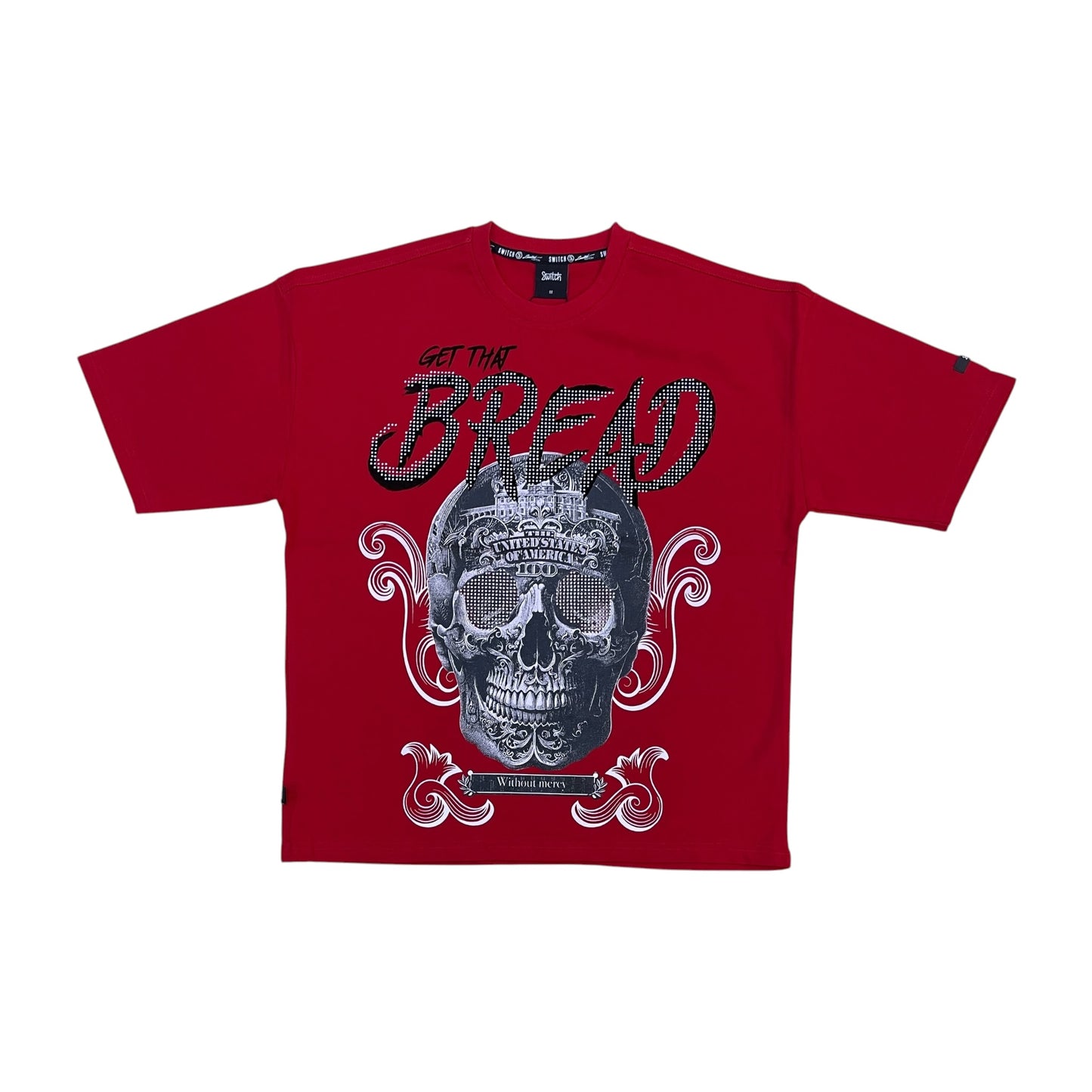 WH-SM6109 - Bread with Rhinestone Graphic T-Shirt