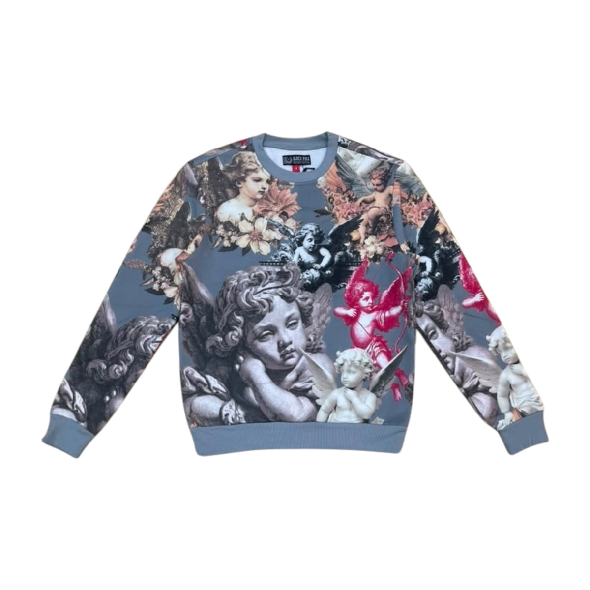 FB2615 - Angels Digital Print With Rhinestone Crewneck Fleece
