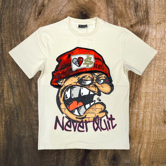 T2573 - Never Quit Rhinestones Graphic T-Shirt