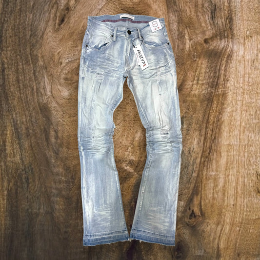 P538 - Double Whisker Stretch Stacked Flared Jeans