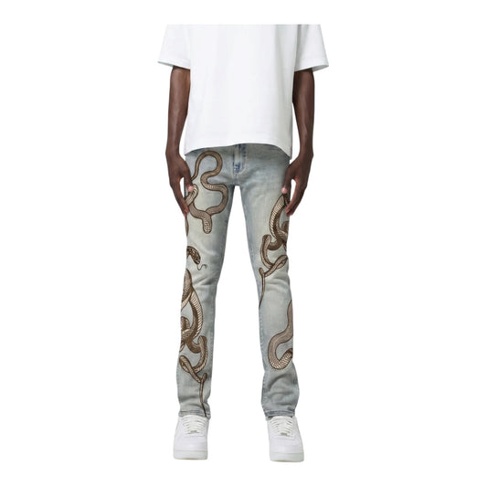 WH-M8738D - Snake Venom Silm-Fit Jeans