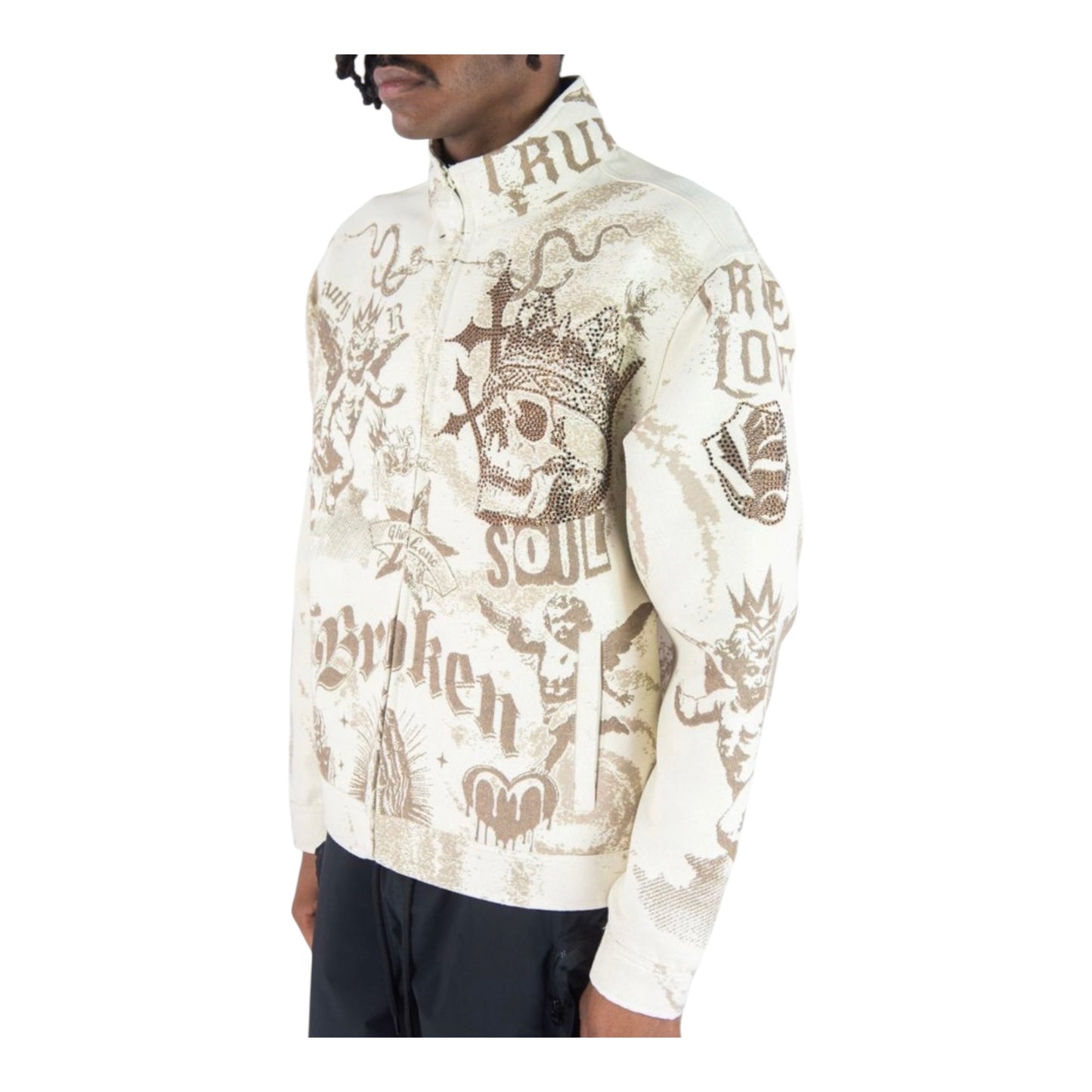 152-555 - ANGELS Rhinestone Tapestry Light Weight Jacket