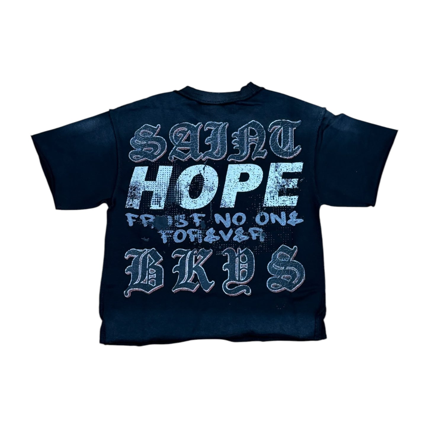 WH-T1598B - Boy's/Kid's Saint with Rhinestones Crop T-Shirt