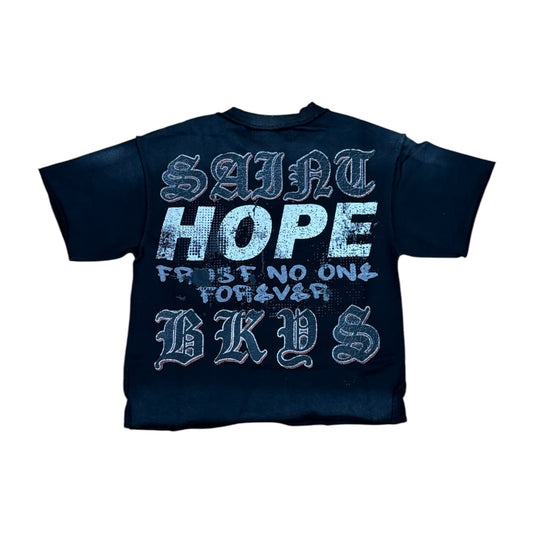 WH-T1598B - Boy's/Kid's Saint with Rhinestones Crop T-Shirt