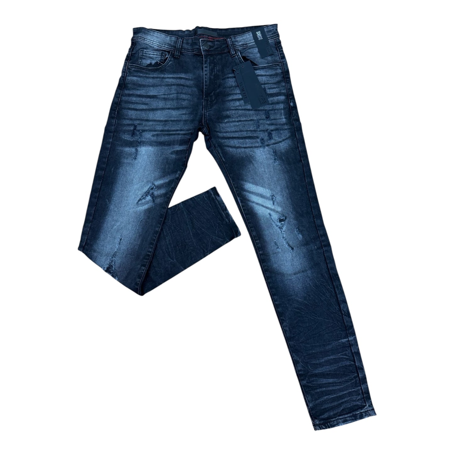 WH-P621 - Shadow Rip & Repair Slim-Fit Stretch Jeans