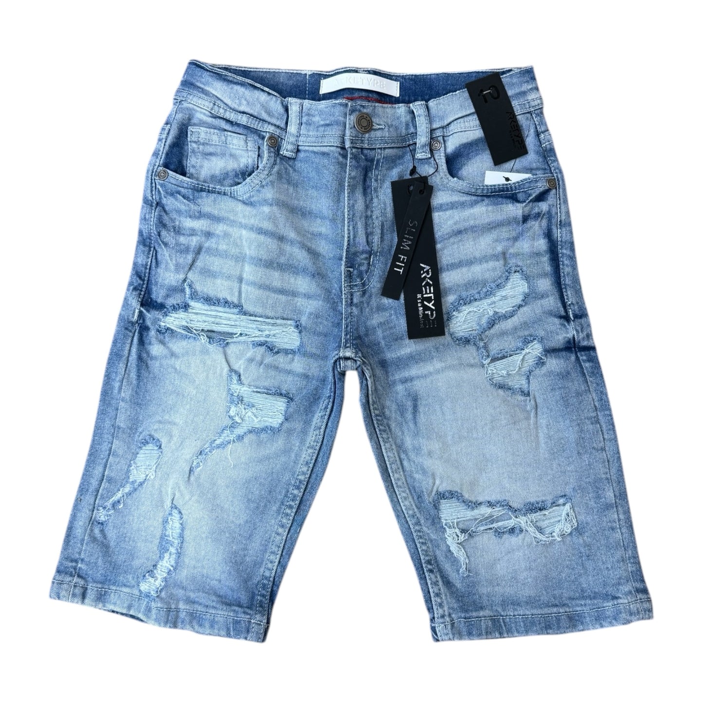 SC01K - Boy's/Kids Core Ripped Urban Slim-Fit Stretch Shorts