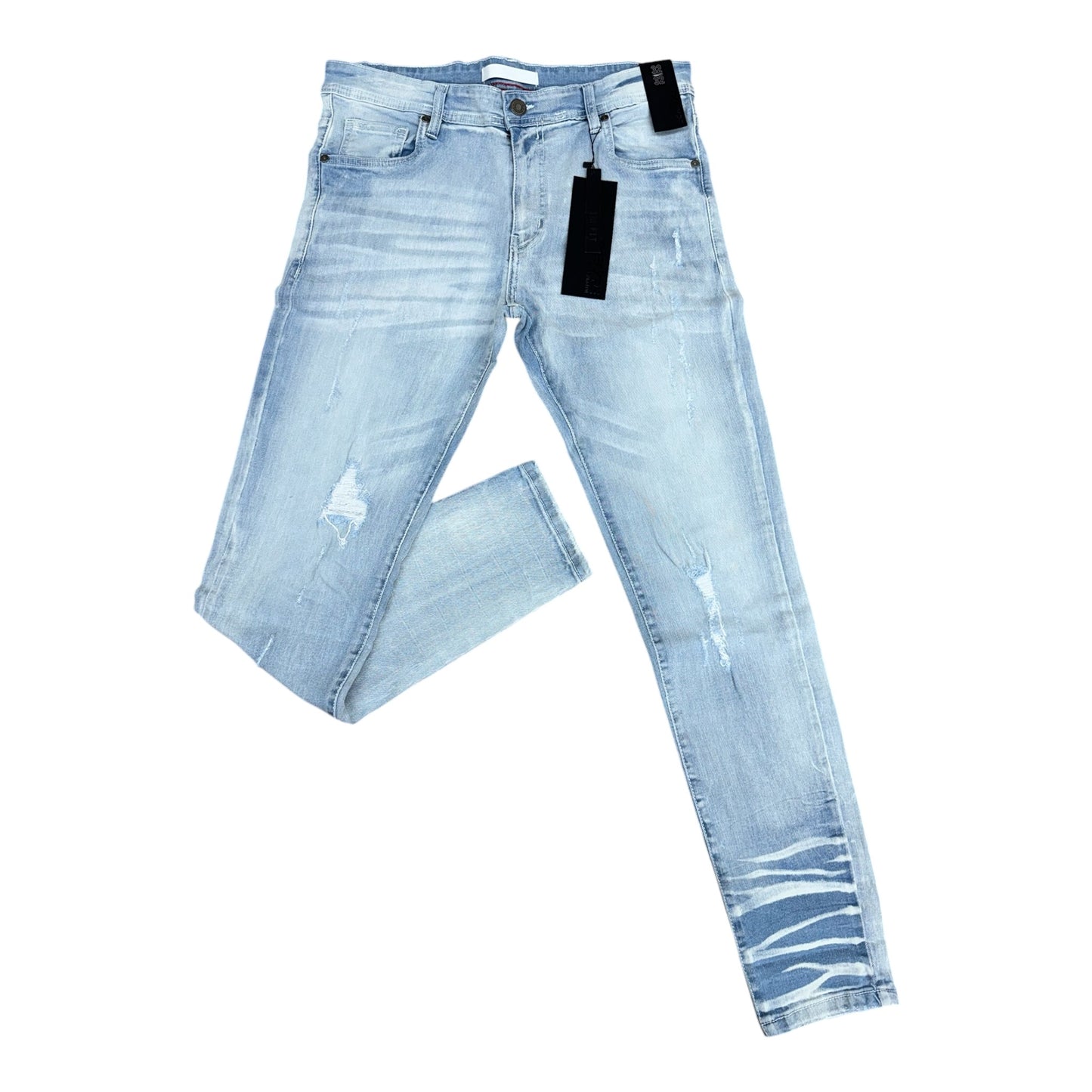 WH-P621 - Shadow Rip & Repair Slim-Fit Stretch Jeans