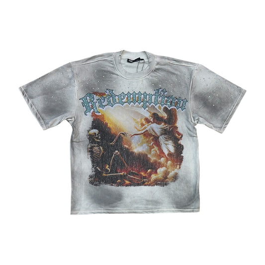 WH-610-11130 - Redemption with Rhinestones Cropped Graphic T-Shirt