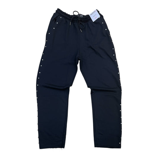 P563 - Side Rhinestone French Terry Straight-Fit Fleece Pants