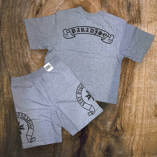 151-184 - Paradise Cropped Shirt, Shorts SET