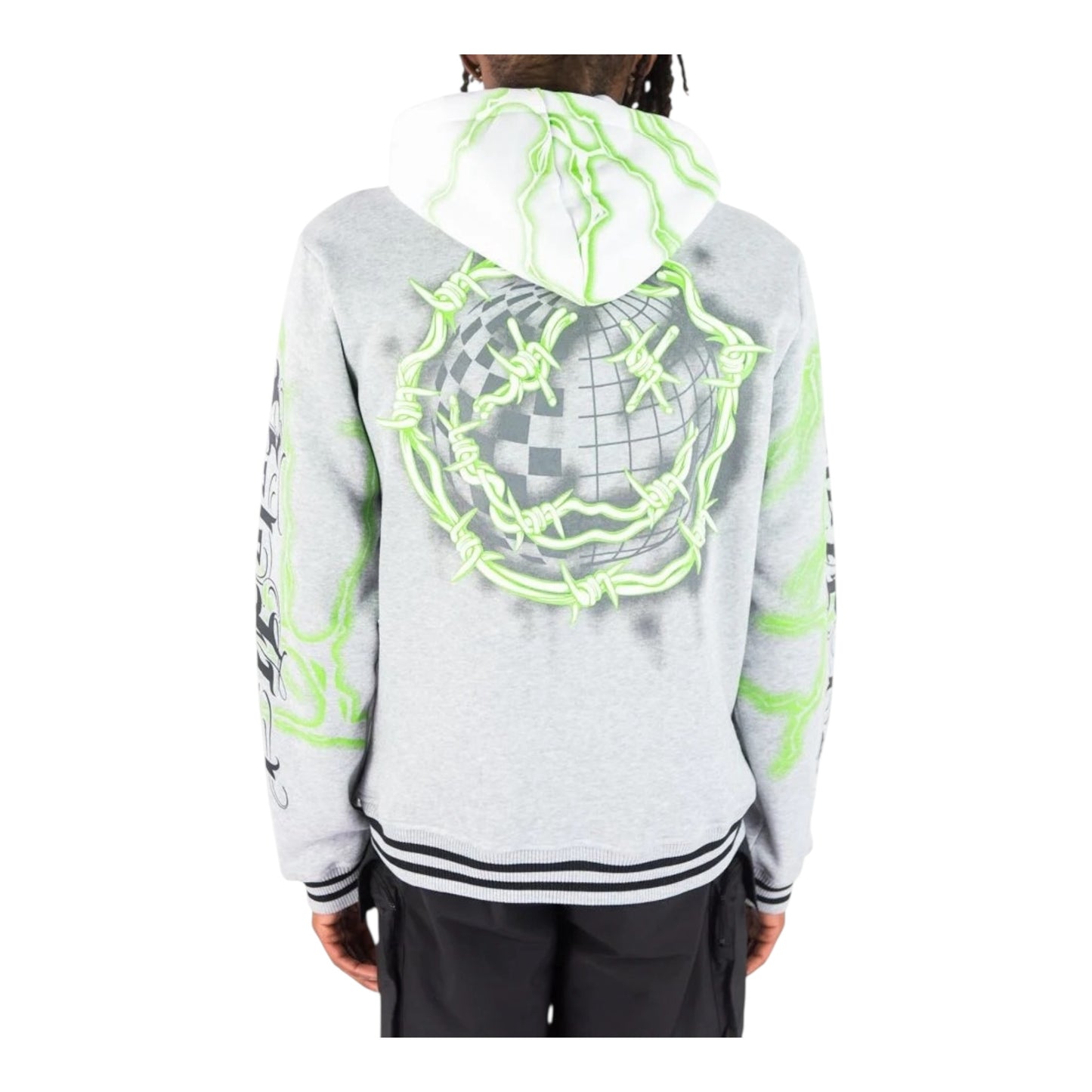 152-536 - HUMBLE Light Weight Fleece Varsity Jacket w/Hoodie (H.Grey)