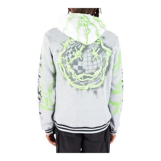 152-536 - HUMBLE Light Weight Fleece Varsity Jacket w/Hoodie (H.Grey)