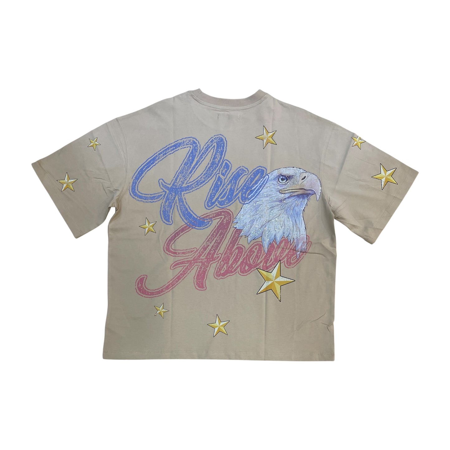 WH-RK1482093 - Fearless Faded with Rhinestones Boxy Graphic T-Shirt