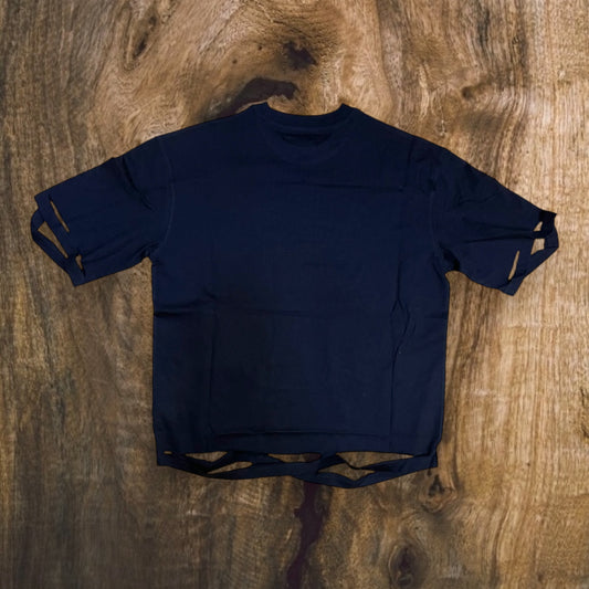 RK1481866 - Legend in the Air Slashed Rhinestone Boxy Graphic T-Shirt