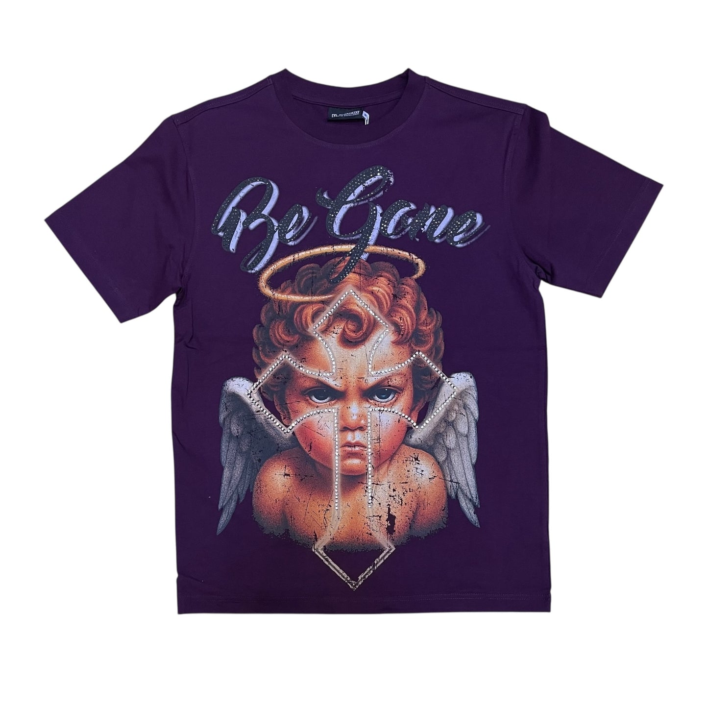 T2616 - Be Gone Cross with Rhinestones Graphic T-Shirt