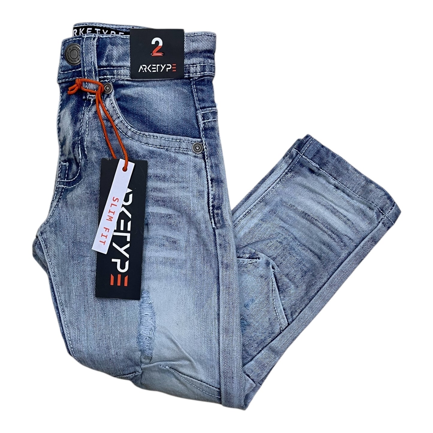 P412K - Boy's/Kids Double Whisker Slim-Fit Stretch Jeans