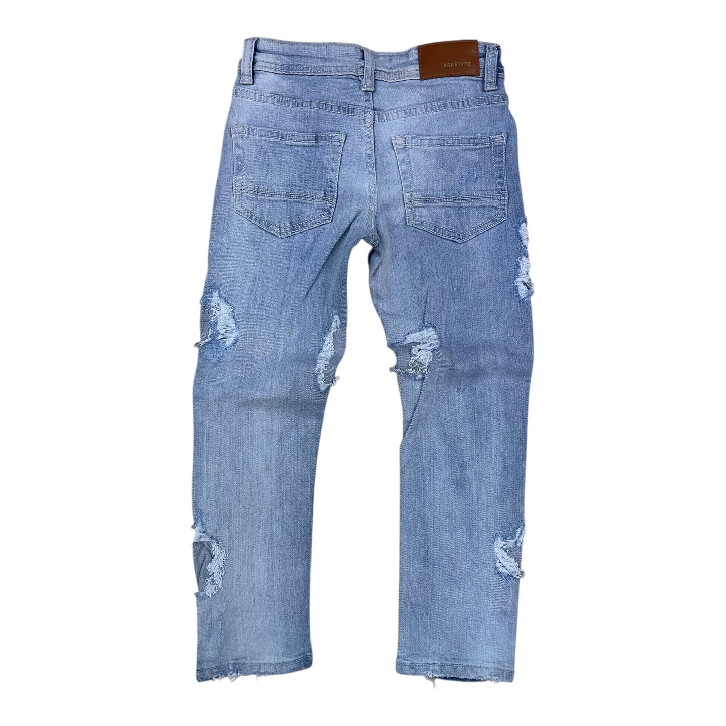 P476K - Boy's/Kids Side Ripped Slim-Fit Stretch Jeans