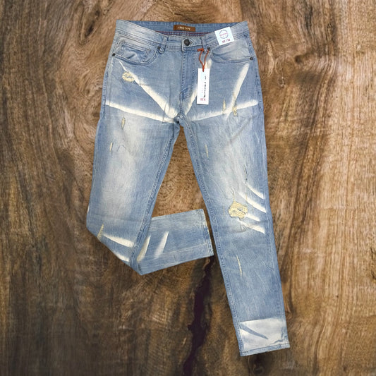 P542 - Jackson Rip & Repair Faded Wash Slim-Fit Stretch Jeans