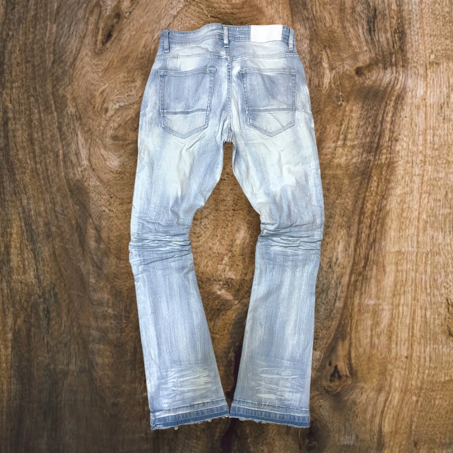 P538 - Double Whisker Stretch Stacked Flared Jeans