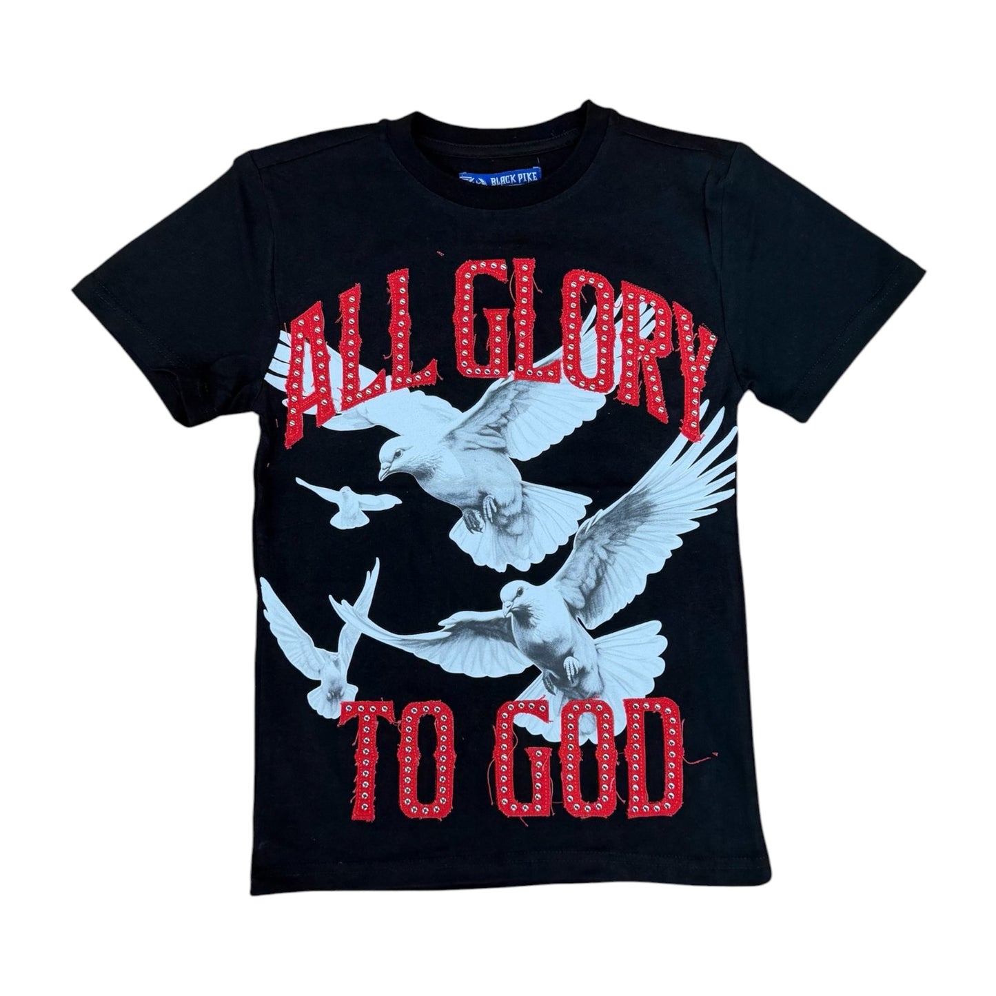 WH-FB1602K - Boy's/Kid's All Glory to God with Rhinestone Graphic T-Shirt
