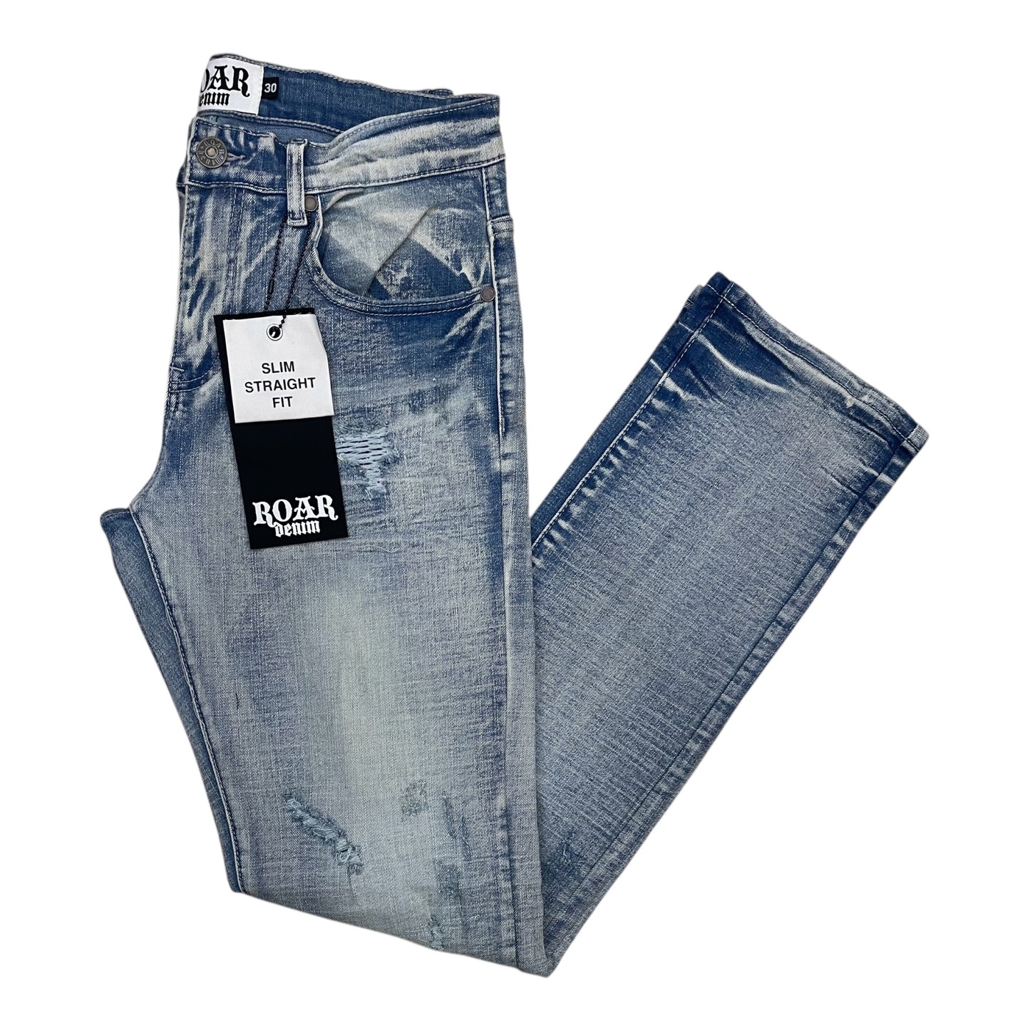 A00-43415 - Distressed Slim-Fit Stretch Jeans