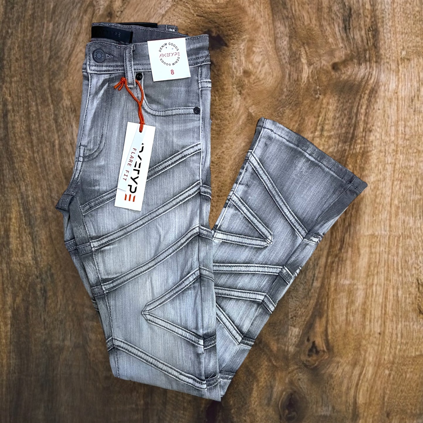P432K - Boys/Kids 8-18 Charlie Stacked Flare Jeans