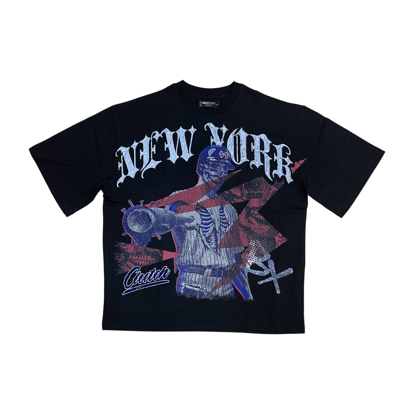 WH-RK1482040 - Judgement Day with Rhinestones n Studs Boxy Graphic T-Shirt