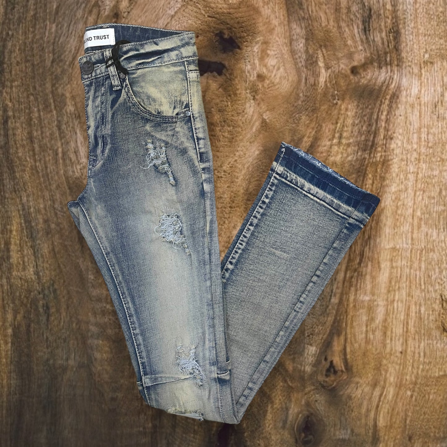 BTP24260K - Boy's/Kid's Rip & Repair Stacked Flare Jeans