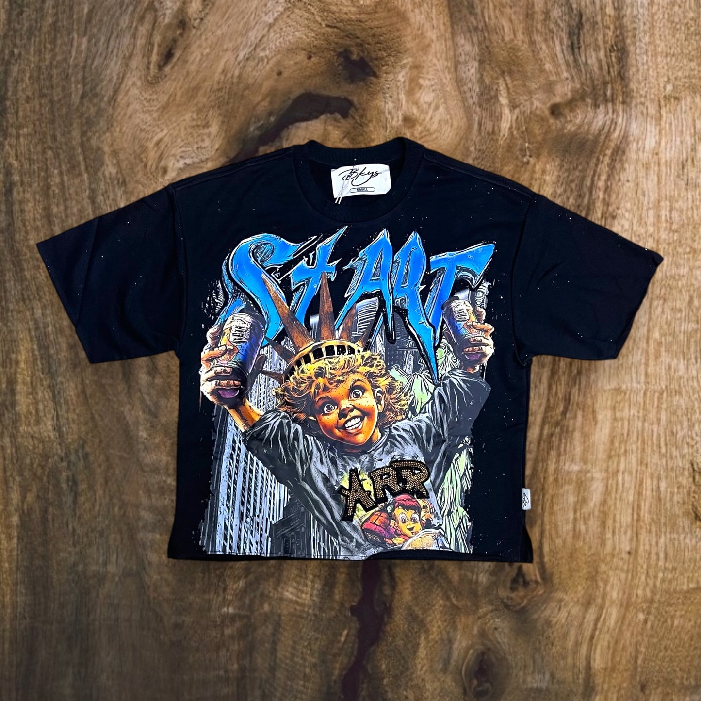 T1368 - St.ART with Rhinestones Cropped Top T-Shirt