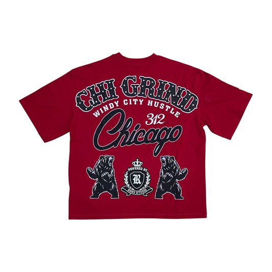 WH-RK1482069 - Chicago with Studs Boxy Graphic T-Shirt
