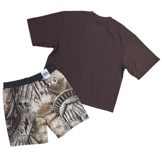 610-11117 - Weeping Liberty Cropped Shirt, Shorts SET