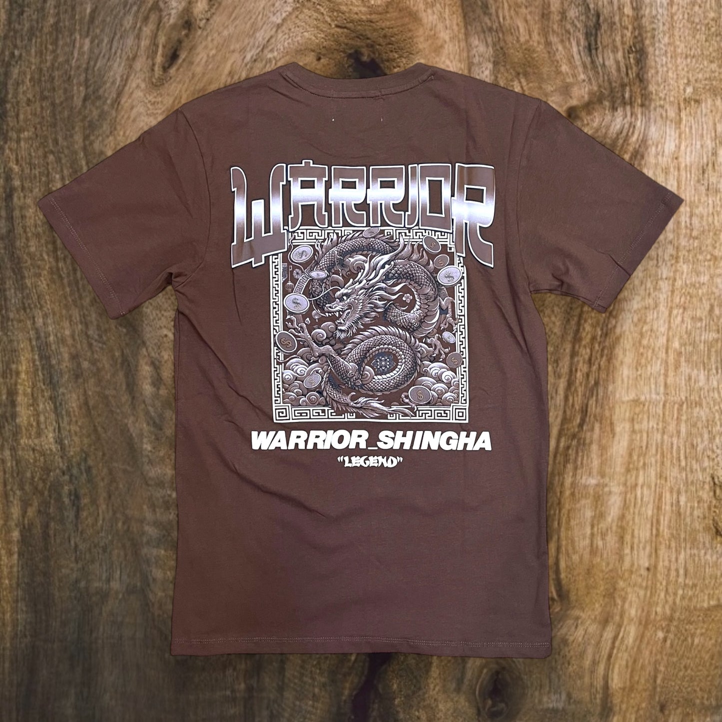 DNM-2404 - Warrior High Puff Print T-Shirt (Brown)