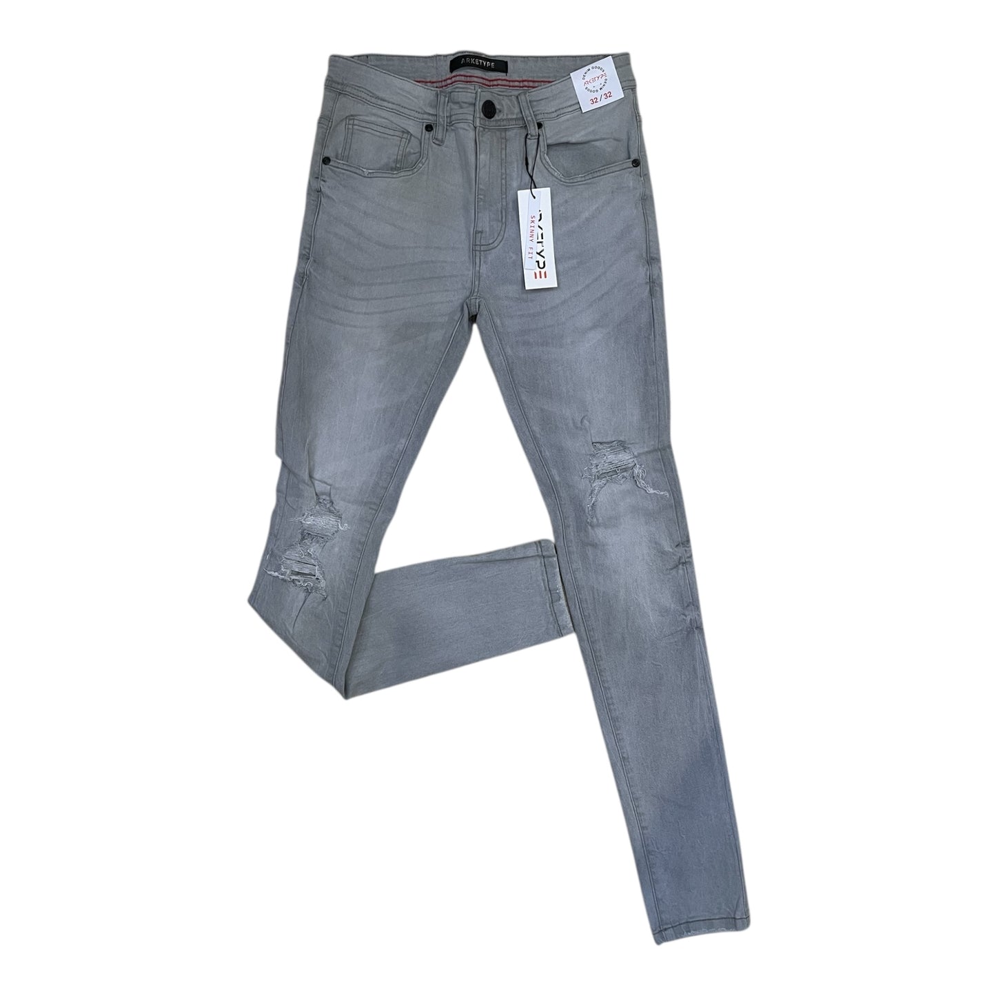 P567 - Jersey Ripped Skinny-Fit Stretch Jeans