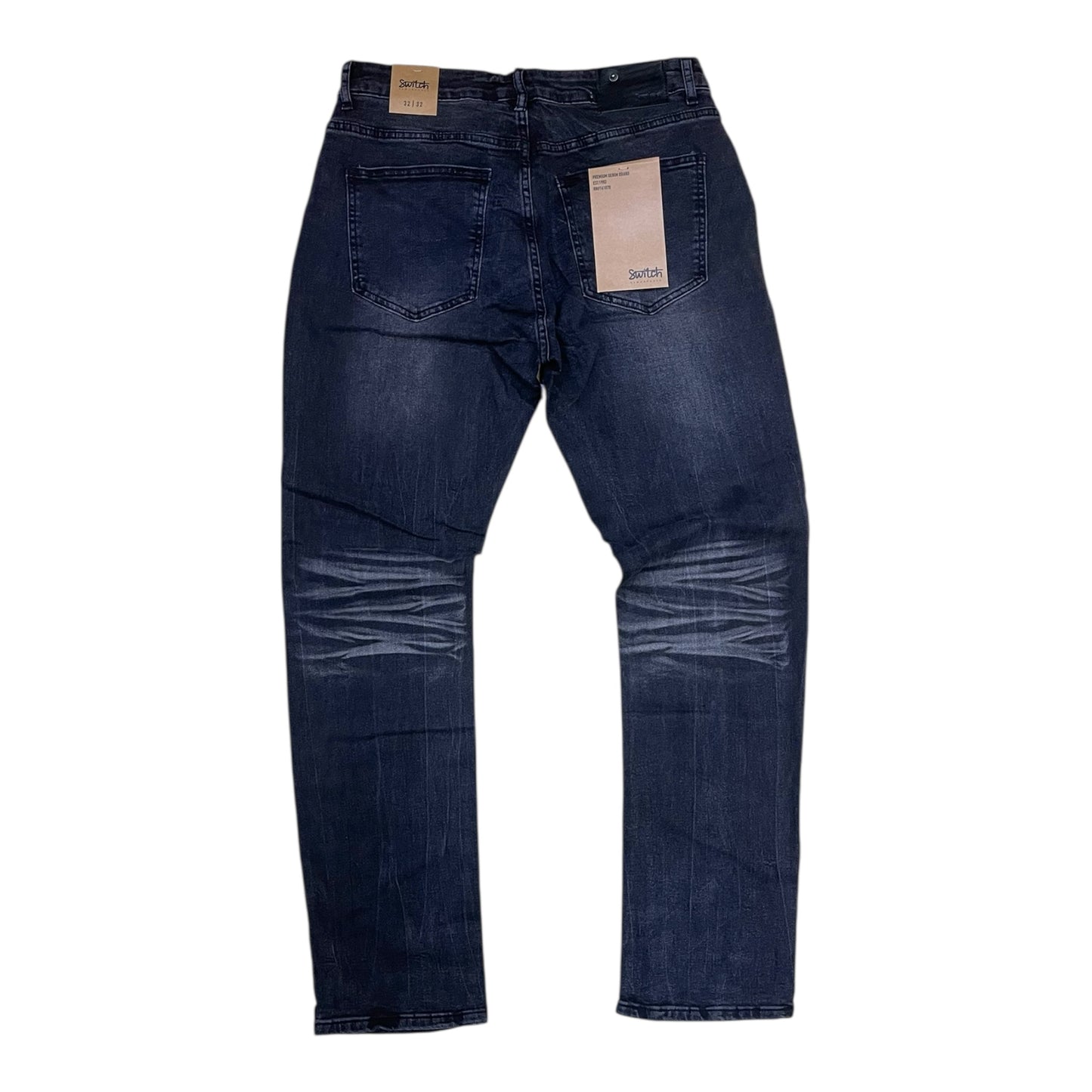 SF4640 - Basic Rip & Repair Denim Straight-Fit Stretch Jeans